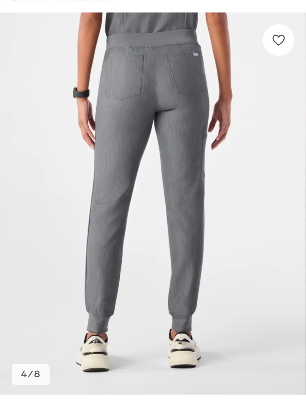 Figs Gray Jogger Scrub Set Pants with Teal Drawstring Small - Picture 7 of 15